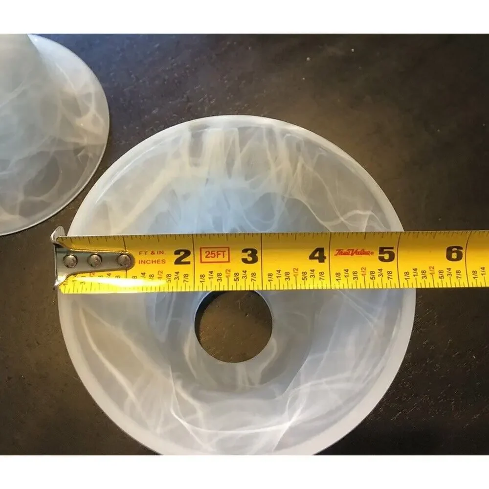 1 White Marble Swirl Frosted 2 1/8